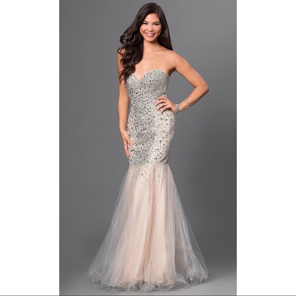 TERANI COUTURE Mermaid Strapless Jewel Prom Dress - Picture 7 of 8